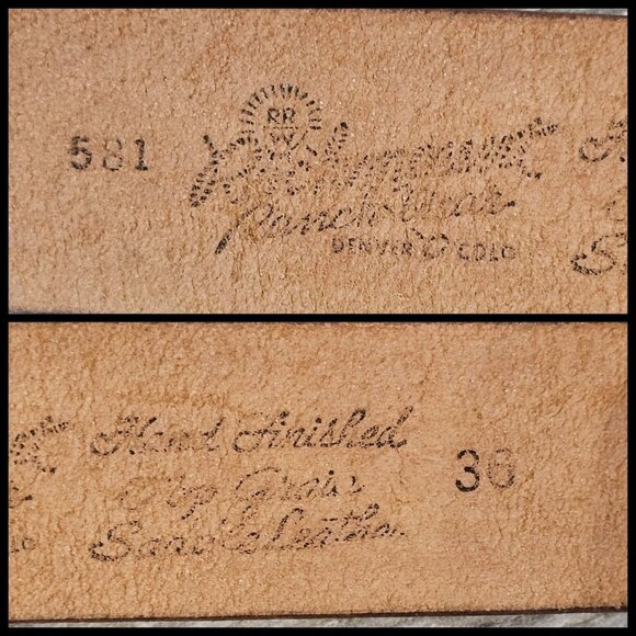 VTG Rockmount Western Leather Belt Square Dancing Buckle Removable  34-40" - Picture 9 of 10